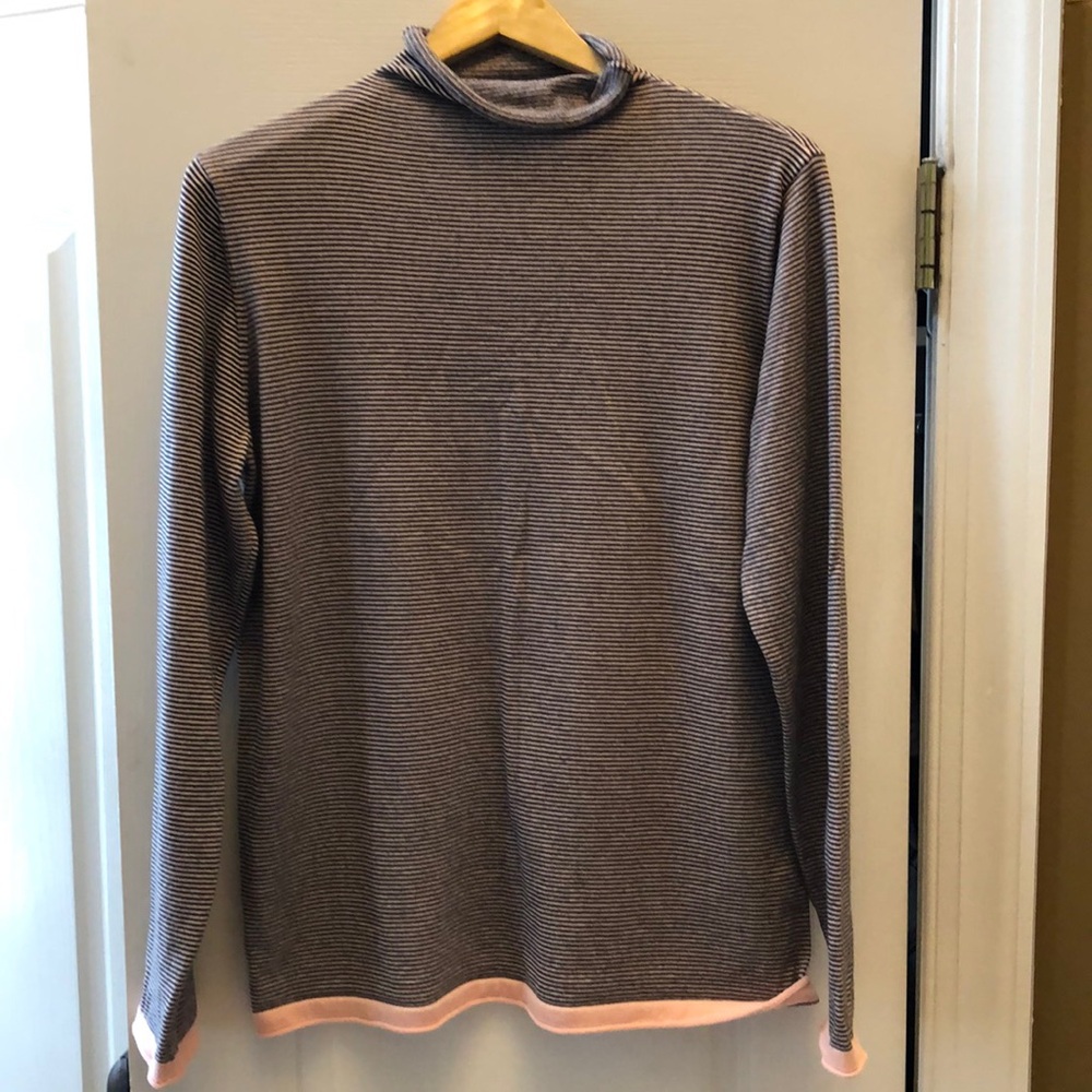 Title 9 XL Navy and pink stripe turtleneck sweater